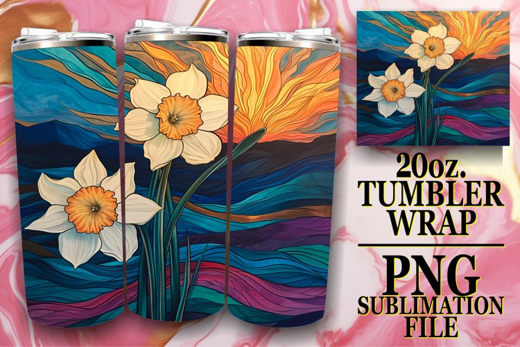 Retro Flower Power Tumbler Wrap - Blossom Bliss