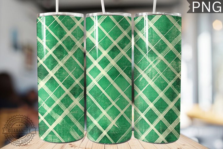 Green Plaid Tumbler Wrap - High Quality 300 Dpi example image 1