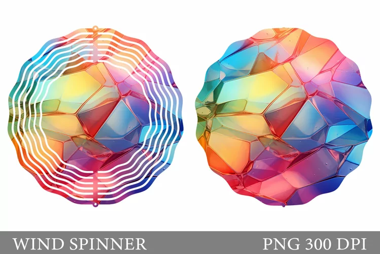 Rainbow Stained Glass Wind Spinner Sublimation