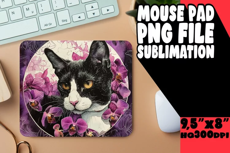 Cat-Themed Sublimation Desk Pad
