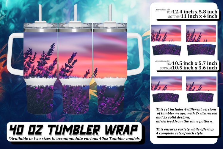 Elegant Vintage Floral Tumbler 40oz: Retro Sublimation