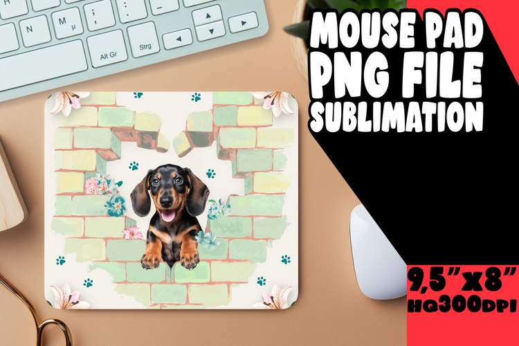 Unique Mouse Pad Design Ideas PNG, Cute Dog example image 1