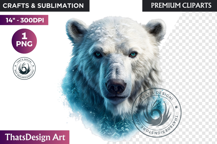 Watercolor Polar Bear Arctic Wildlife animal Illustration