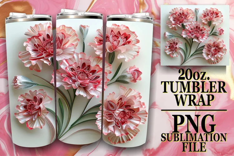 Blooming 3D Flower 20oz Tumbler Wrap