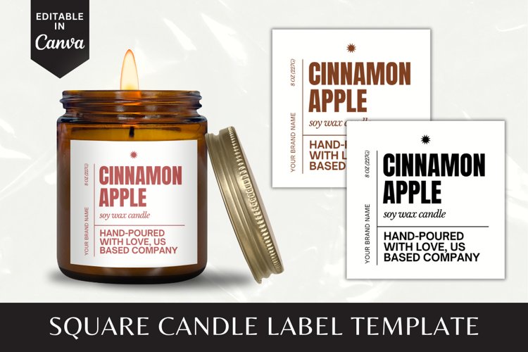 Custom Square Candle Label Canva Template - 7 example image 1