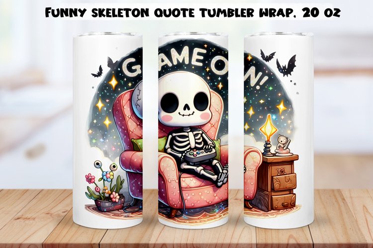 Funny skeleton Tumbler Wrap|PNG, 20 oz.