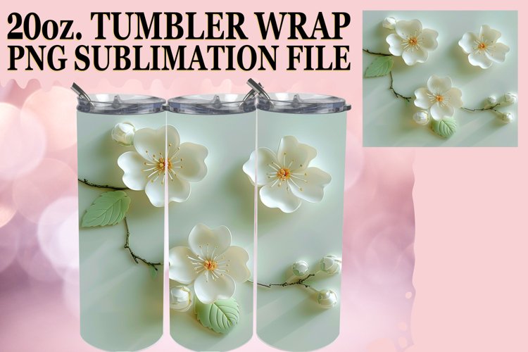 Radiant Blossoms: 3D Tumbler Sublimation example image 1