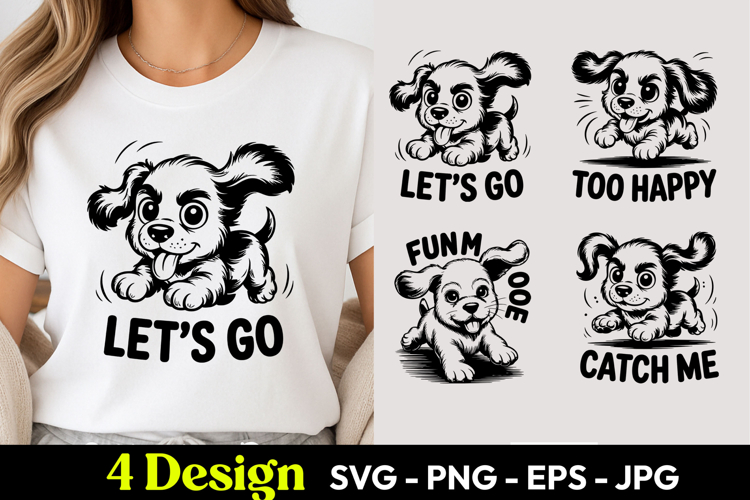 Lets Go Puppy Fun SVG PNG
