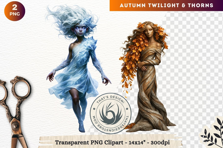 Fantasy Autumn Clipart PNG Twilight Thorns sublimation