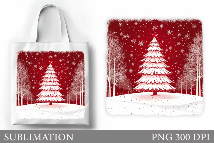 Christmas Tree Tote Bag. Christmas Tote Bag Sublimation