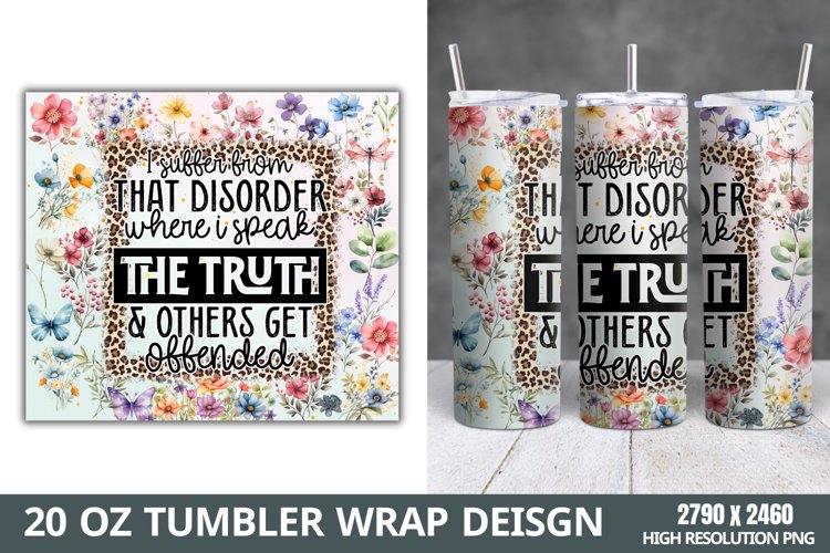 Funny Quotes 20oz Skinny Tumbler Sublimation, example image 1