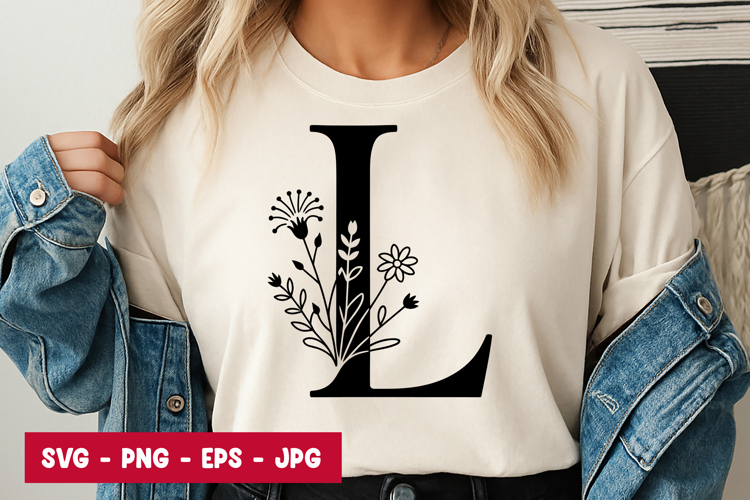 Floral Monogram Letter Svg