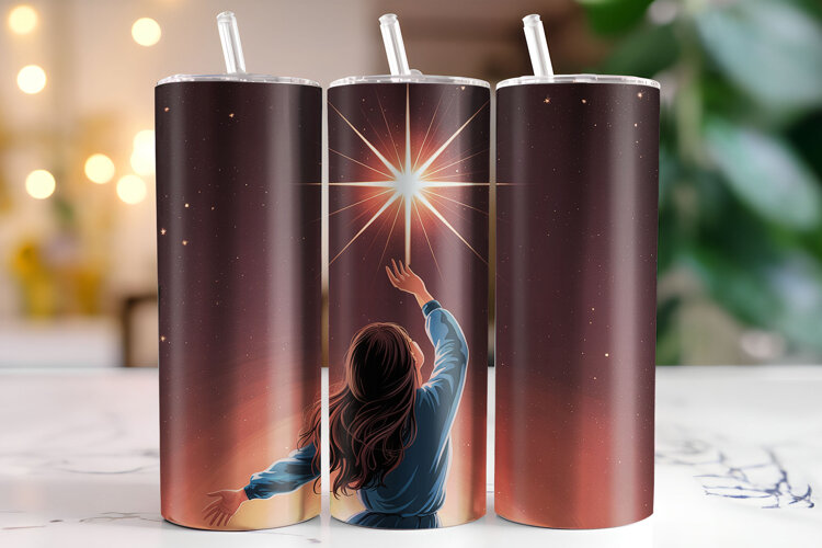 Celestial woman Tumbler Wrap | Sublimation | Tumblers example image 1