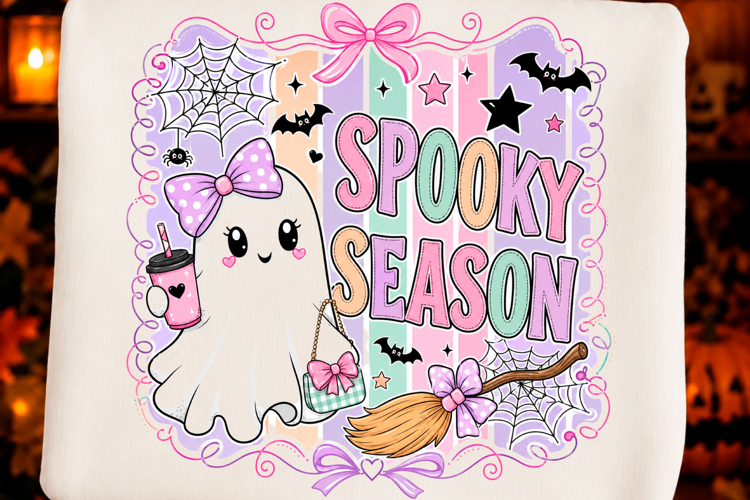 Pastel Spooky Season Ghost PNG