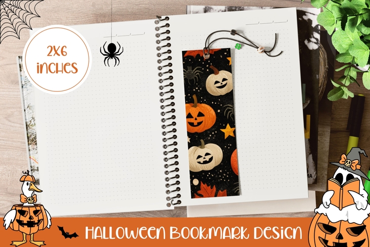 Funny Halloween Pumpkins Bookmark, Halloween Bookmark Design