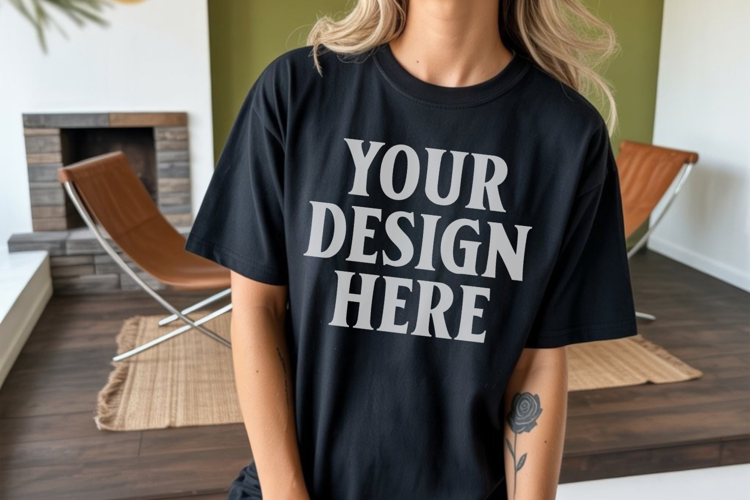 Black Tshirt Mockup Image 17