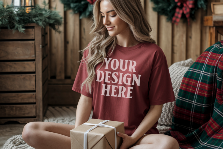 Brick Christmas Comfort Colors 1717 T-shirt Mockup
