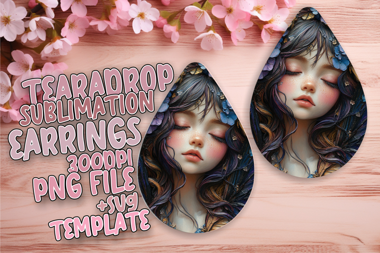 Whimsical Teardrop Earrings Artwork PNG , Fairy