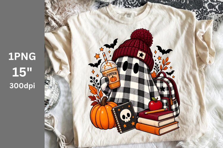 Fall PNG, Halloween PNG, Ghost School PNG example image 1