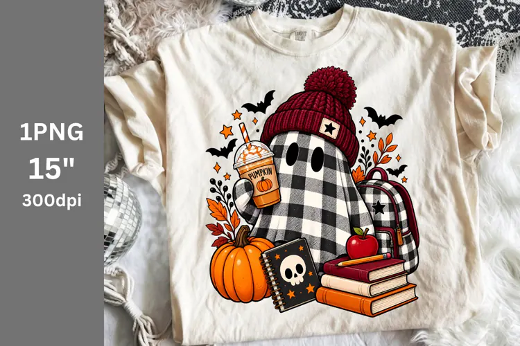 Fall PNG, Halloween PNG, Ghost School PNG