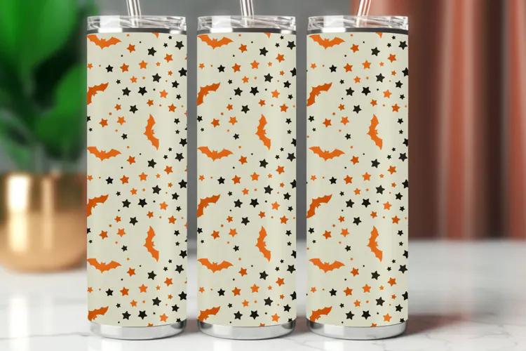 Halloween Tumbler Wrap Seamless Pattern