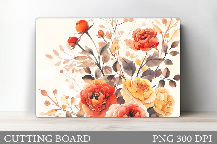 Flowers Cutting Board Design. Flowers Sublimation example image 1
