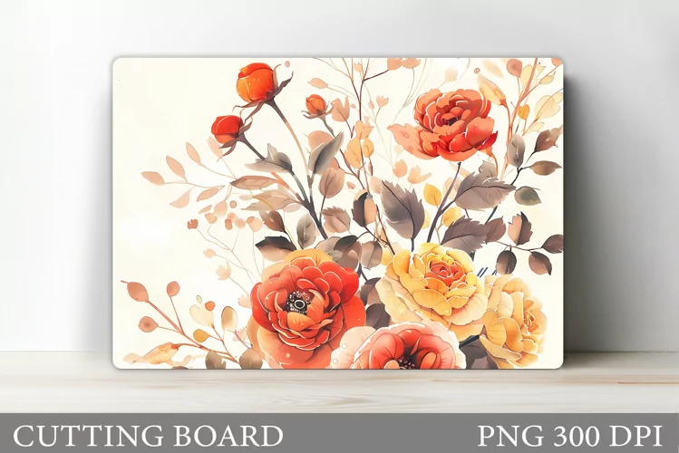 Flowers Cutting Board Design. Flowers Sublimation