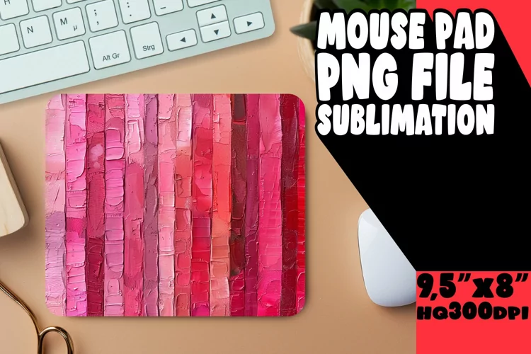 Sleek Stripe & Petal Mouse Mat - Minimalist Design