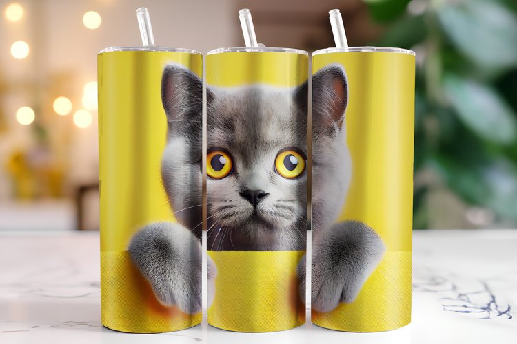 Cat Tumbler Wrap | Sublimation | Tumblers example image 1