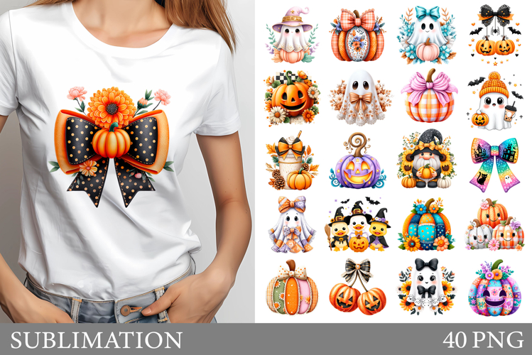 Halloween Sublimation Bundle. Fall Halloween T-Shirt Design
