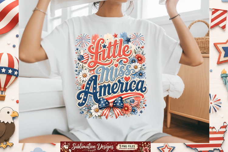 Little Miss America Sublimation Design,America Sublimation