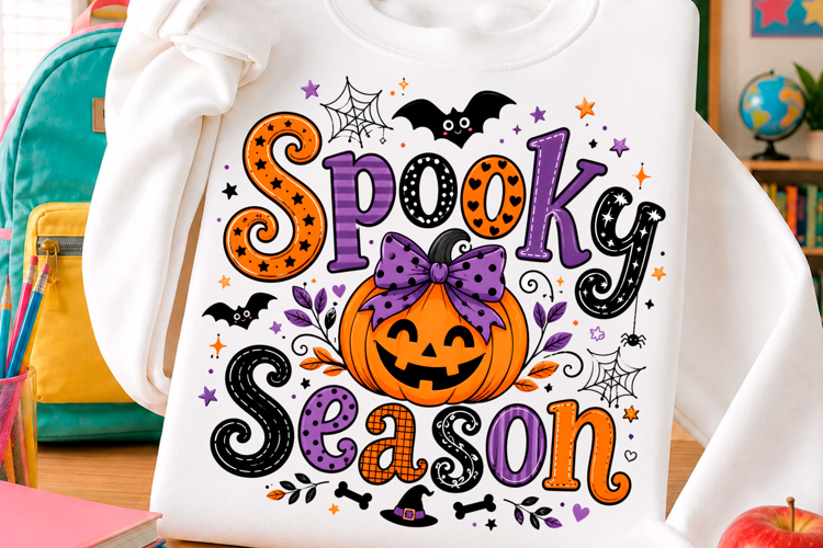 Spooky Season Bow Pumpkin Halloween PNG