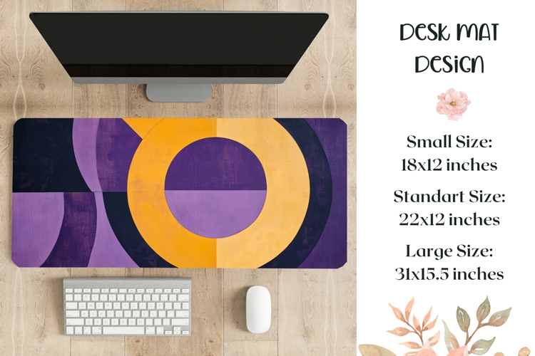 Abstract Mouse Pad Large, Purple Desk Mat Template