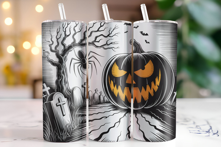 Halloween Pumpkin Tumbler Wrap | Sublimation | Tumblers