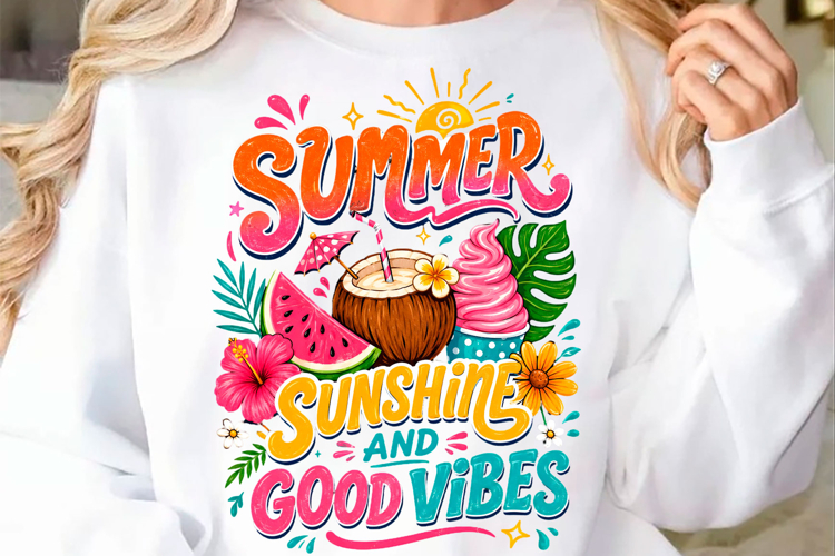 Summer Sunshine and Good Vibes PNG