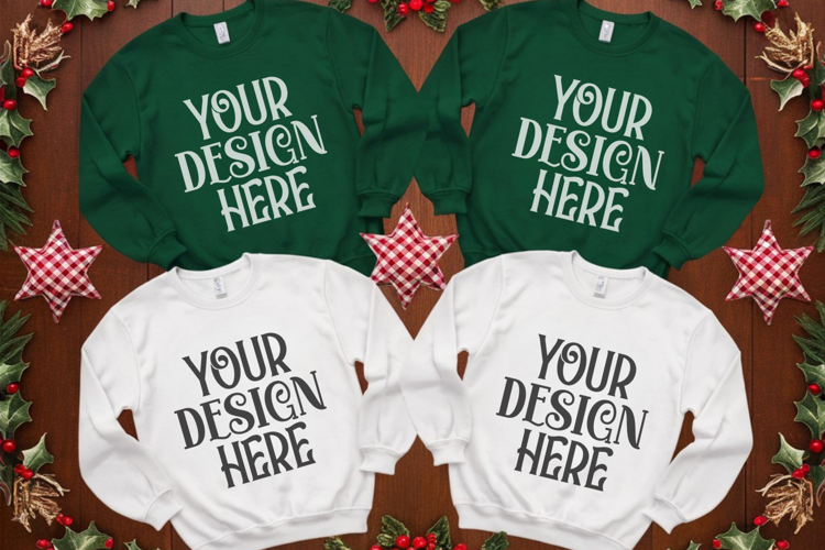 Christmas Family Matching Flat Lay T-Shirt Mockups