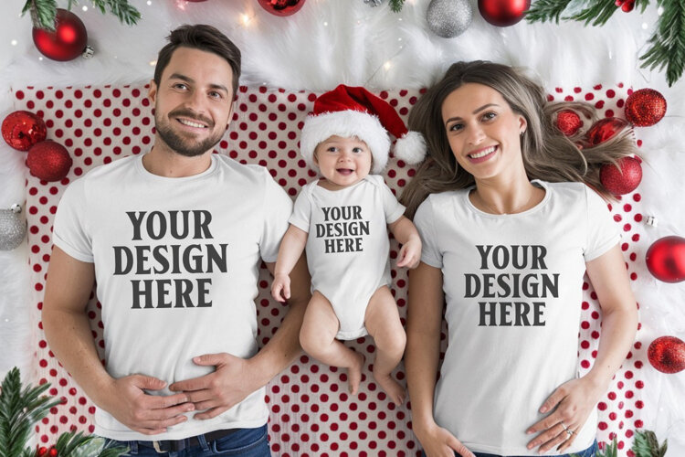 Christmas Family Group Tshirt Mockups example image 1