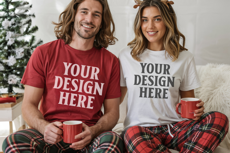 Bella Canvas 3001 Christmas Couple Mockup ,3001 Couple Mock