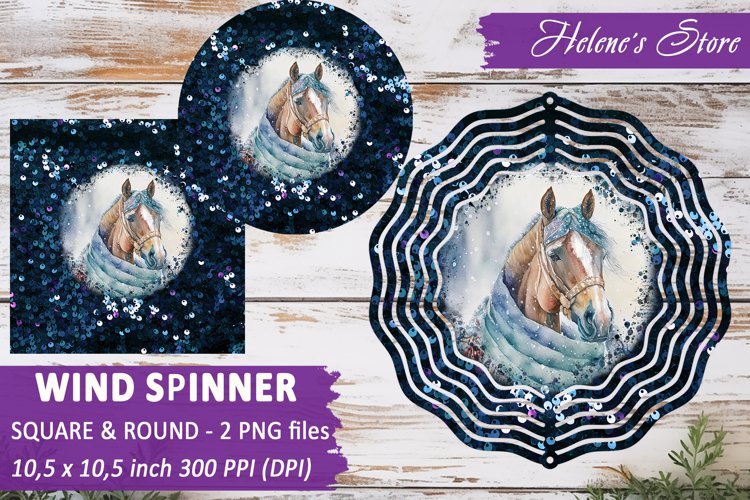 Christmas Horse Wind Spinner|Wind spinner sublimation design example image 1