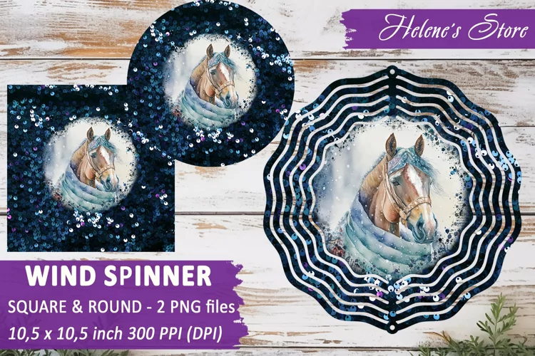 Christmas Horse Wind Spinner|Wind spinner sublimation design