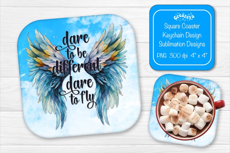 Square coaster Sublimation coaster Motivational quotes