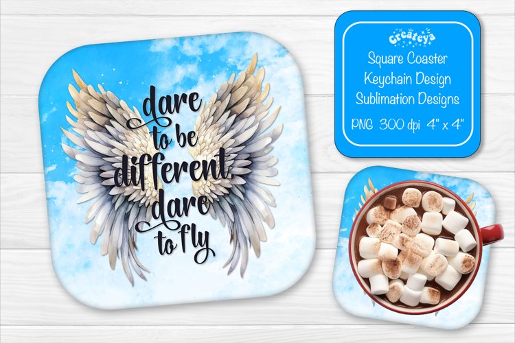 Square coaster Sublimation coaster Motivational quotes
