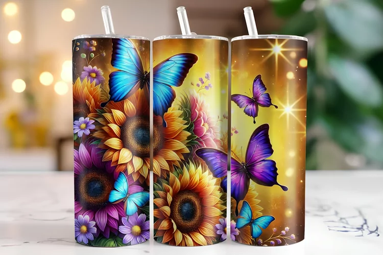 Flowers Tumbler Wrap | Sublimation | Tumblers