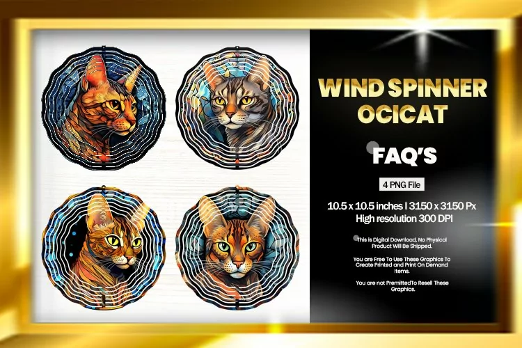 Ocicat Wind Spinner Sublimation - 04 Variation
