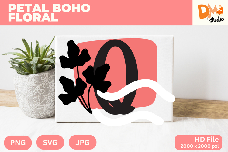 Petal Boho Floral Monogram