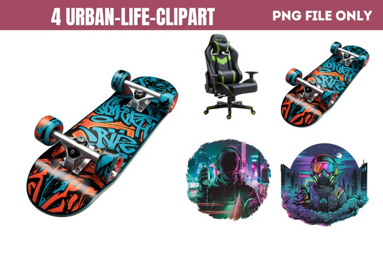 Urban Life Clipart PNG example image 1