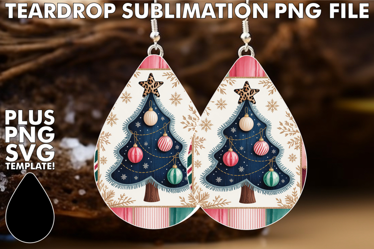 Creative Teardrop Earrings Design, Christmas