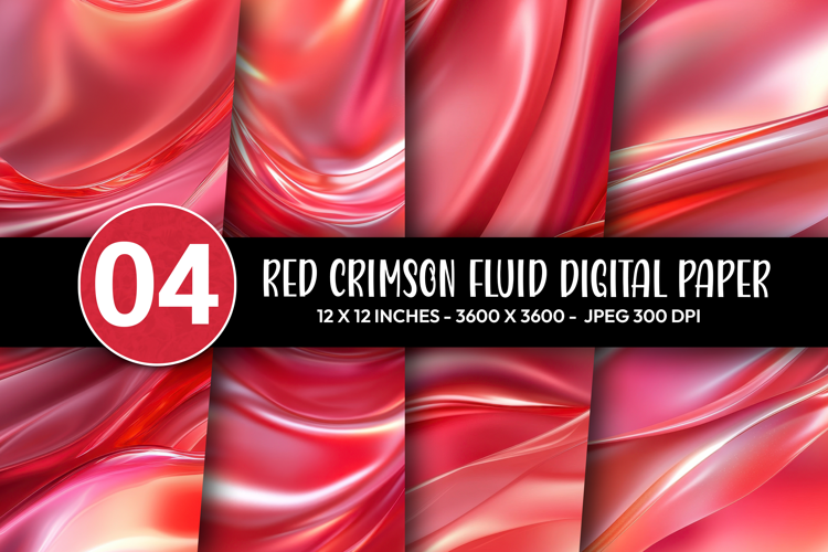Red Crimson Fluid Digital Paper