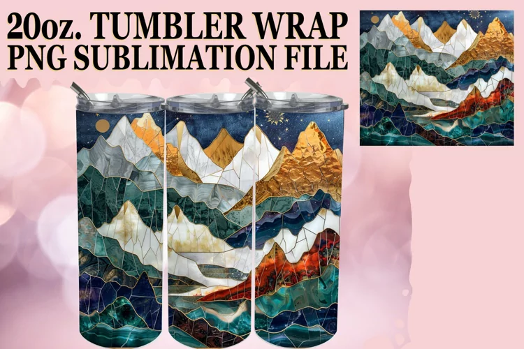 Golden Escape: Mosaic Tumbler Wrap 20oz