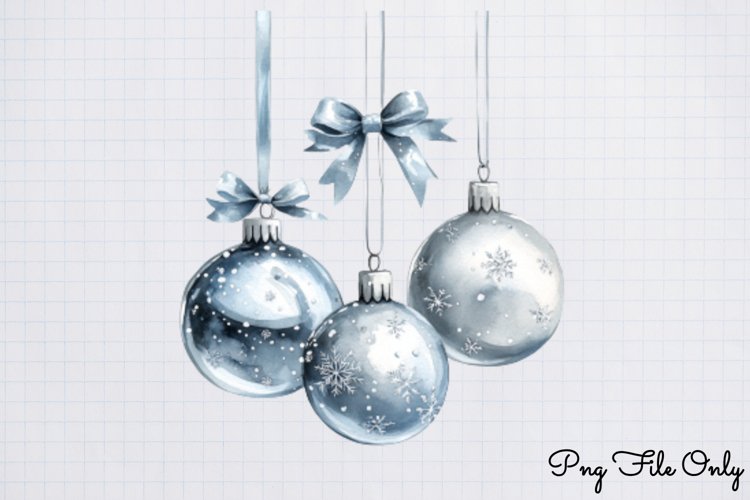Silver Christmas Clipart Sublimation PNG